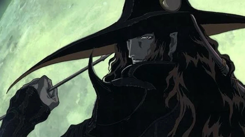 D, voiced by Andrew Philpot, cutting a pose in Vampire Hunter D: Bloodlust