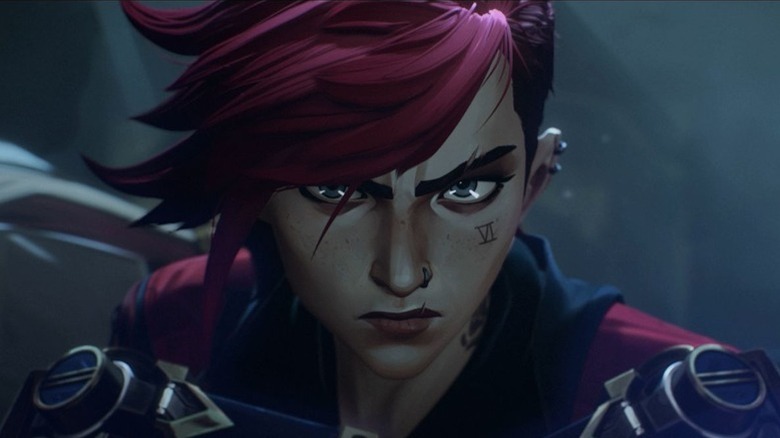 Vi (Hailee Steinfeld) glares from the shadows in Arcane