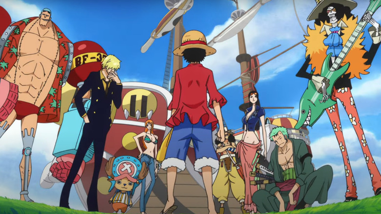 Monkey D. Luffy approaches the Straw Hat Pirates in One Piece