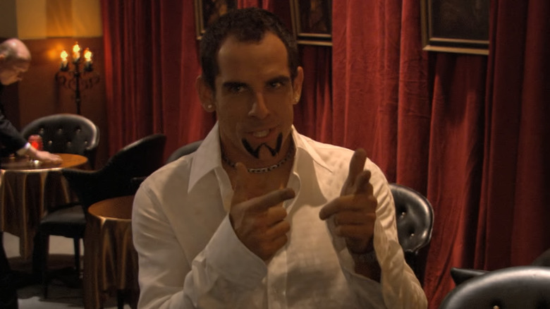 Ben Stiller as Tony Wonder shooting finger guns on Arrested Development