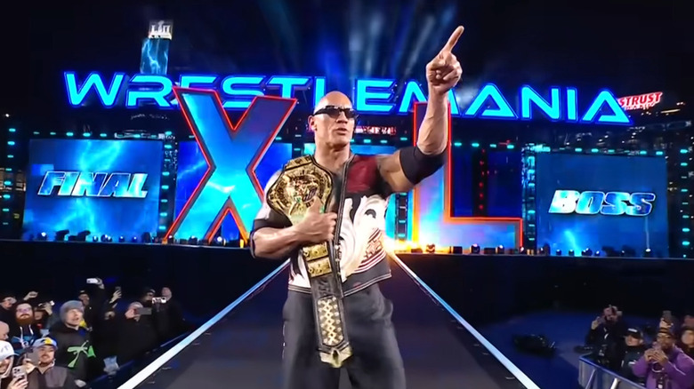 The Rock making his entrance at Wrestlemania XL