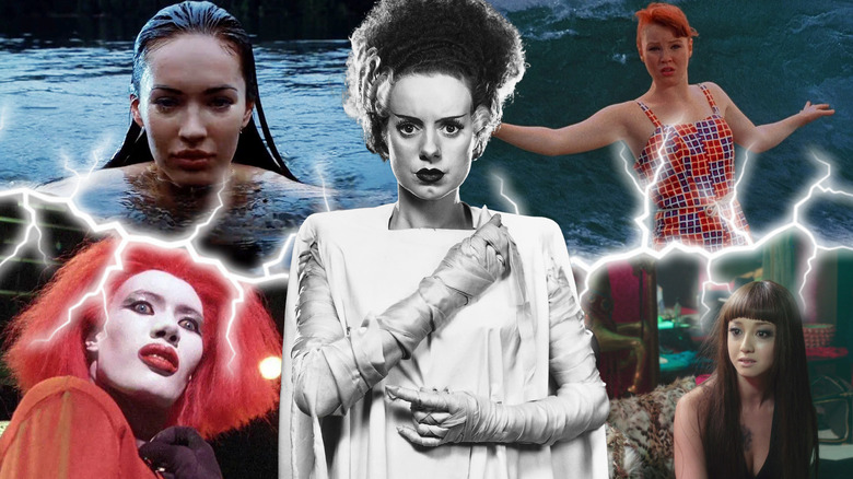A composite image of shots from Bride of Frankenstein, Vamp, Psycho Beach Party, Helter Skelter, and Jennifer's Body
