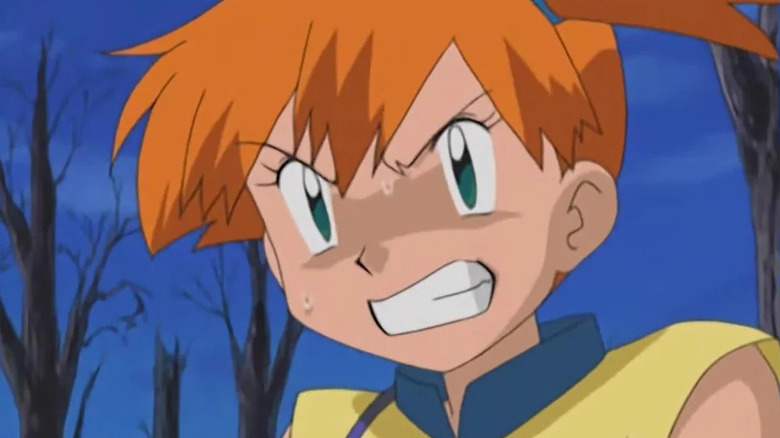 Misty scowling in a forest in Pokemon Advanced Generations