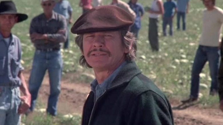 Charles Bronson as Majestyk, trying to get his melons picked in Mr. Majestyk