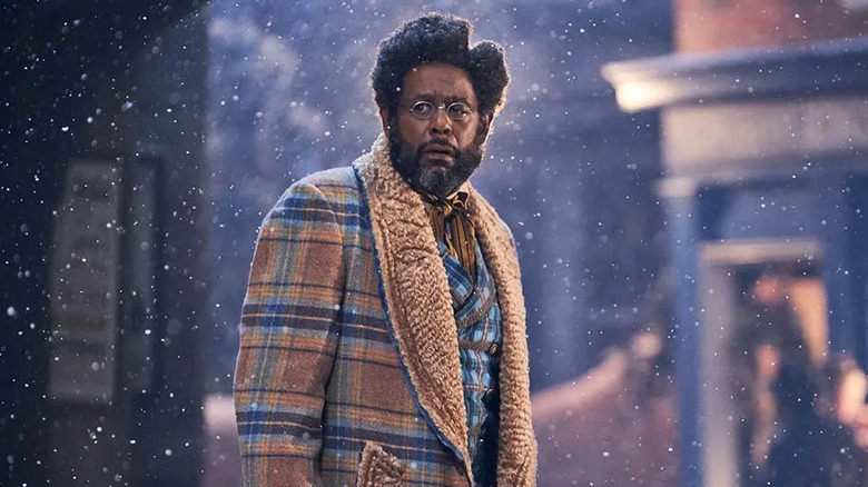 Forest Whitaker as Jeronicus, standing in the snow in Jingle Jangle