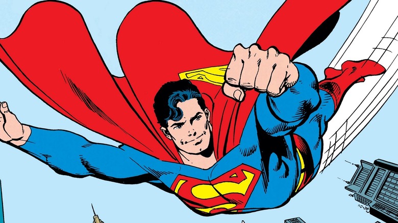 Superman flying through the sky in Superman: The Man of Steel
