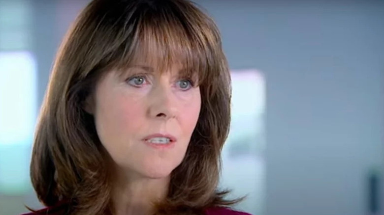 Sarah Jane Smith (Elisabeth Sladen) stares at something intently in The Sarah Jane Adventures