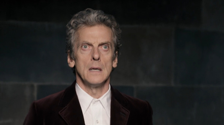 Twelve (Peter Capaldi) looking shocked in the Doctor Who episode  Heaven Sent