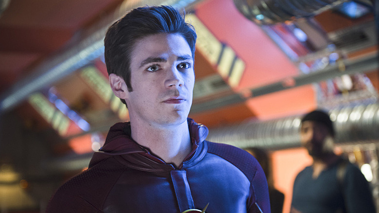Grant Gustin as Barry Allen, standing in the STAR Labs prison on The Flash