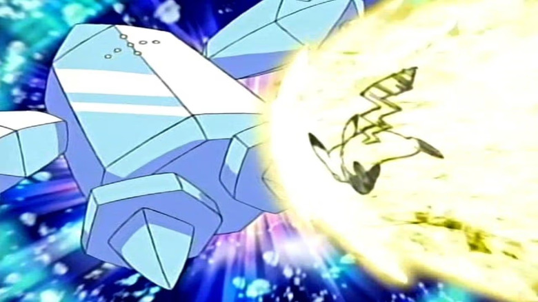 Pikachu attacking Regice on Pokemon the Series: Ruby & Sapphire