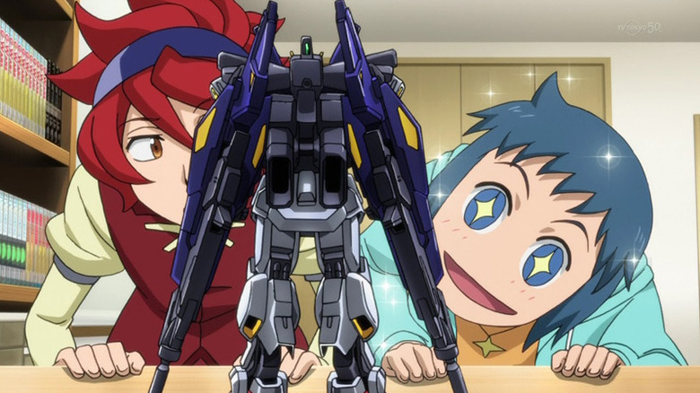 Sei Iori admires a Gundam model in Gundam Build Fighters