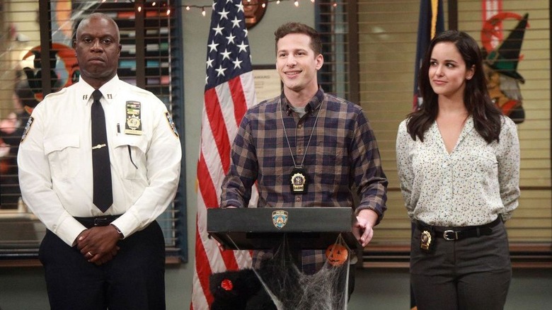 Holt, Jake, and Amy in "Brooklyn Nine Nine"