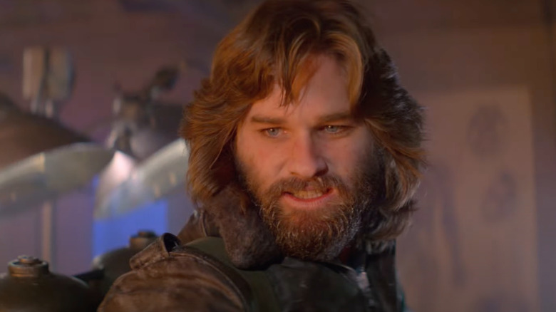 Kurt Russell as R.J. MacReady looks intense in The Thing