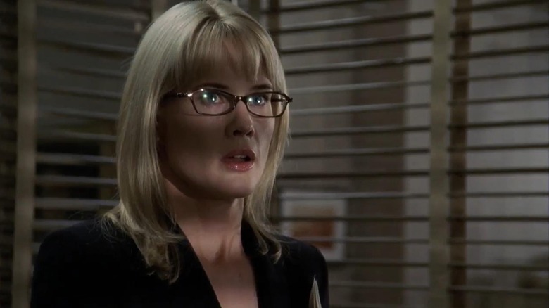 Alexandra Cabot (Stephanie March) stands in a dimly lit room in Law & Order: Special Victims Unit