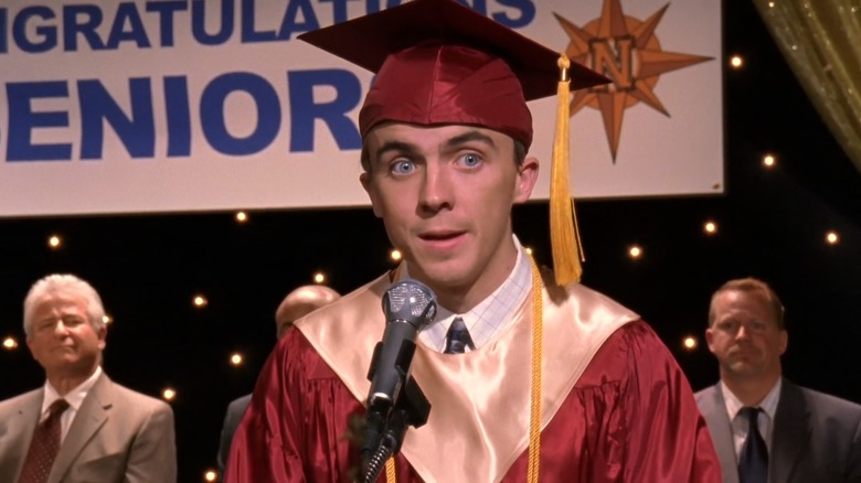 Malcolm (Frankie Muniz) giving a valedictorian speech on Malcolm in the Middle