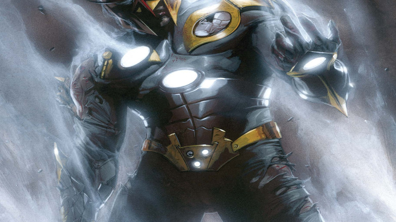 Nova with damaged armor in an Annihilation comic cover