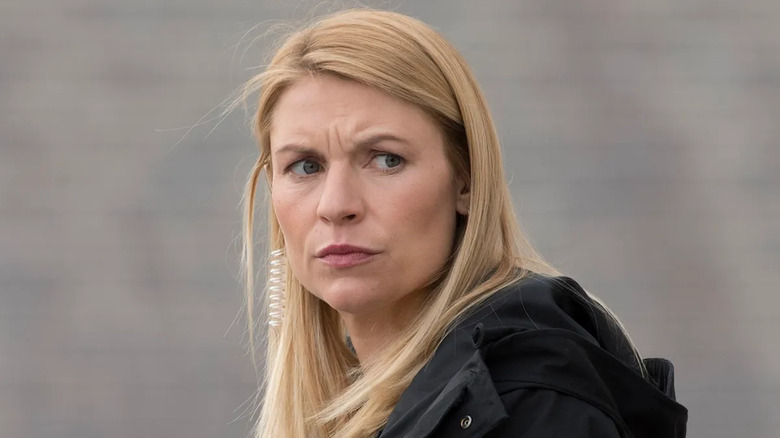 Carrie Mathison (Claire Danes) looks pensive in Homeland.