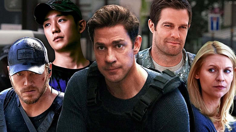 Reece (Chris Pratt) from The Terminal List, Ahn (Jung Hae-in) from D.P., Jack Ryan (John Krasinski) from Jack Ryan, Pete Hill (Geoff Stults) from Enlisted, and Carrie Mathison (Claire Danes) from Homeland