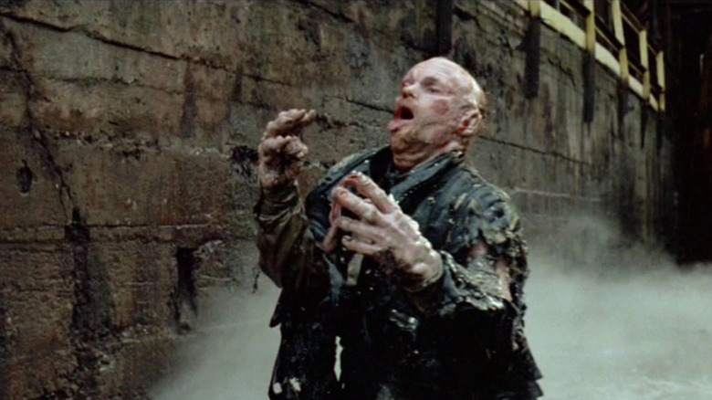 Emil (Paul McCrane) is physically degenerating in the end of RoboCop