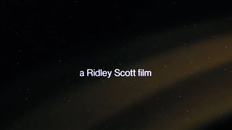 Ridley Scott title card in Alien in teh depths of space