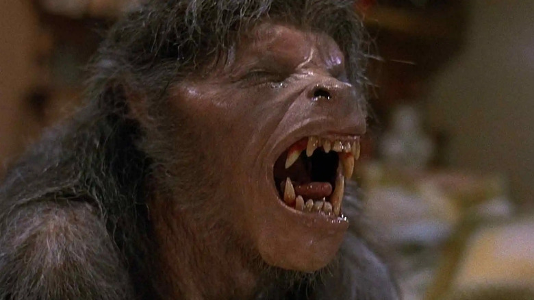 The werewolf transformation occurring in An American Werewolf in London