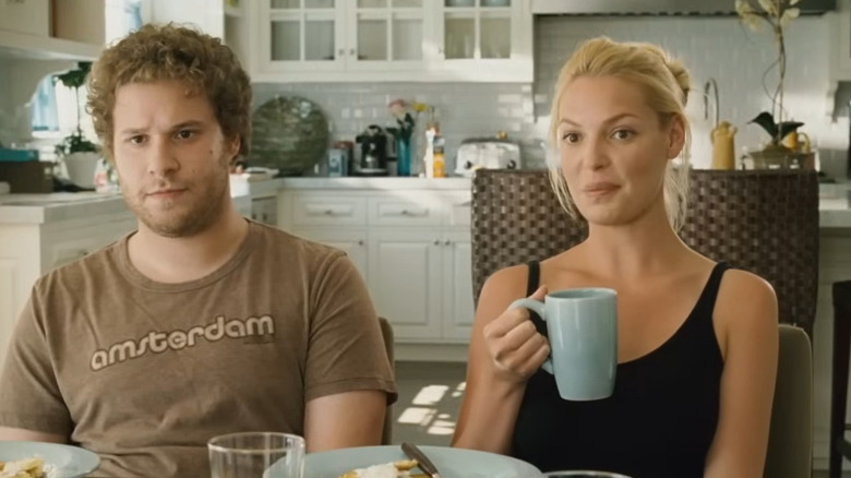 Ben (Seth Rogen) and Allison (Katherine Heigl) at the breakfast table in Knocked Up
