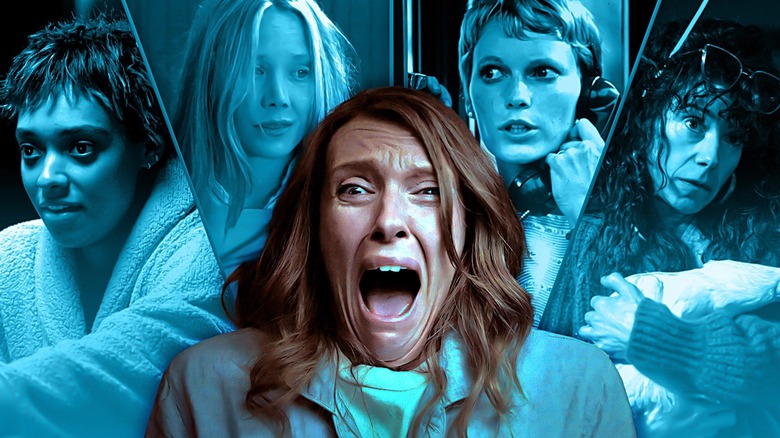 A collage of Toni Collette, Sally Hawkins, Sissy Spacek, Mia Farrow, Sophie Wilde