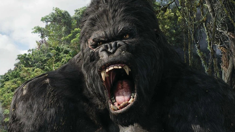 Andy Serkis as King Kong roars in King Kong