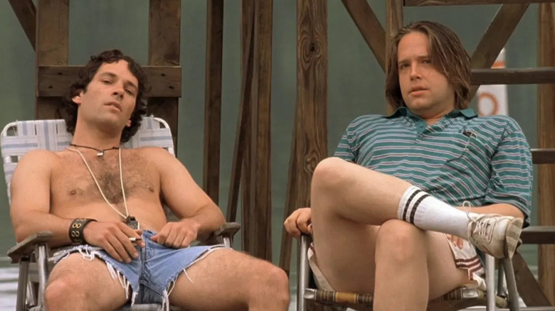 Andy (Paul Rudd) and J.J. (Zak Orth) relax at camp in Wet Hot American Summer