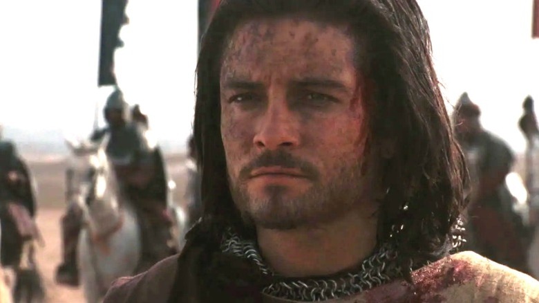 Orlando Bloom as Balian of Ibelin ready for battle in Kingdom of Heaven