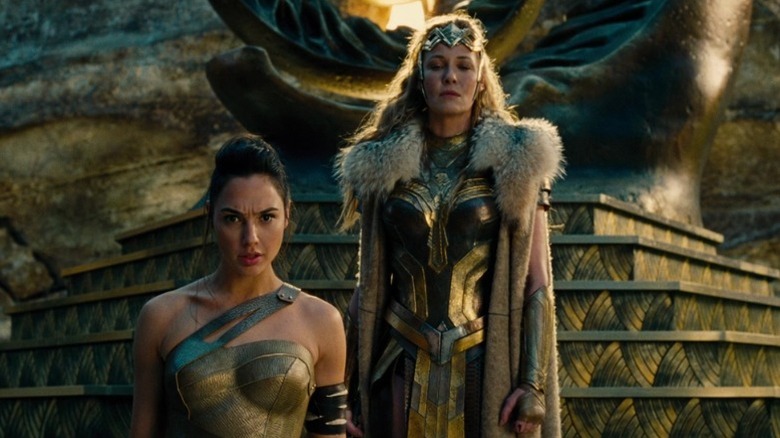 Gal Gadot as Diana and Robin Wright as Antiope in Wonder Woman