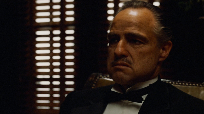 Marlon Brando as Vito Corleone in the opening scene of The Godfather