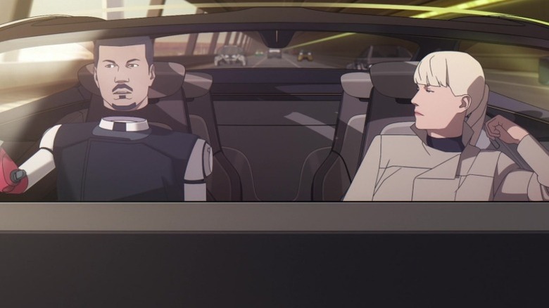 Android Carlos and Aline in their car in Mars Express