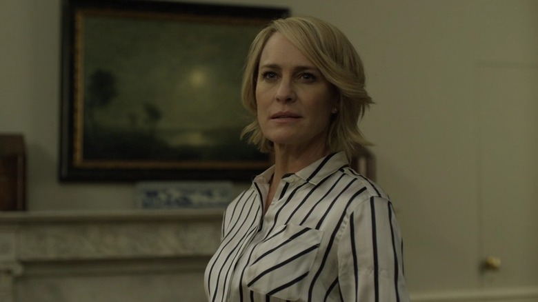 Robin Wright as Claire Underwood in the oval office in House of Cards