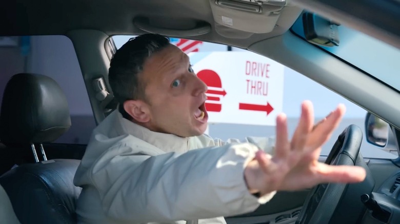 Tim Robinson as a guy yelling in a drive-thru in I Think You Should Leave