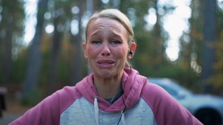 Sherri Papini looking into the camera and crying, in Sherri Papini: Caught in the Lie