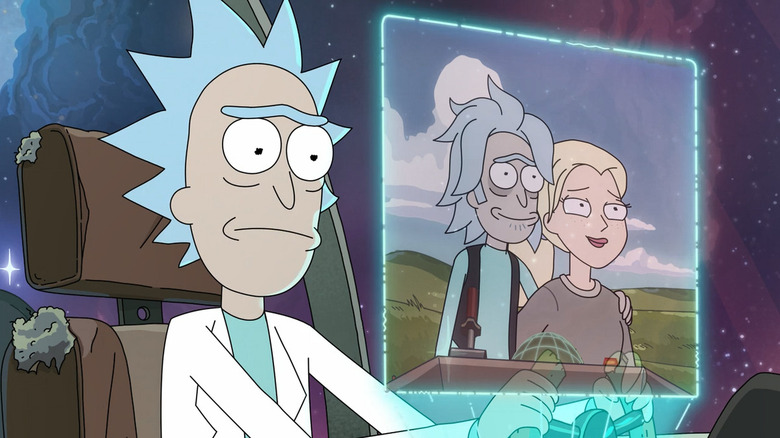 Rick saying goodbye to Memory Rick and Memory Diane on Rick and Morty