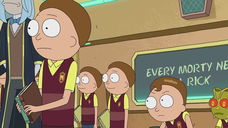 Mortys in the classroom on Rick and Morty