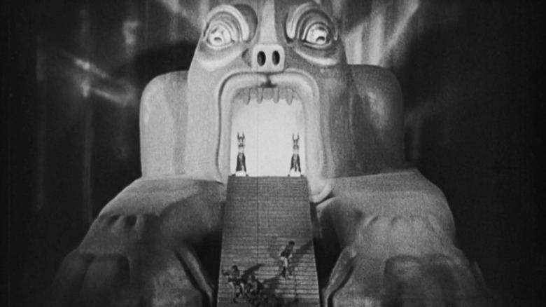 A massive industrial furnace/machine in the subterranean city Moloch in Metropolis.