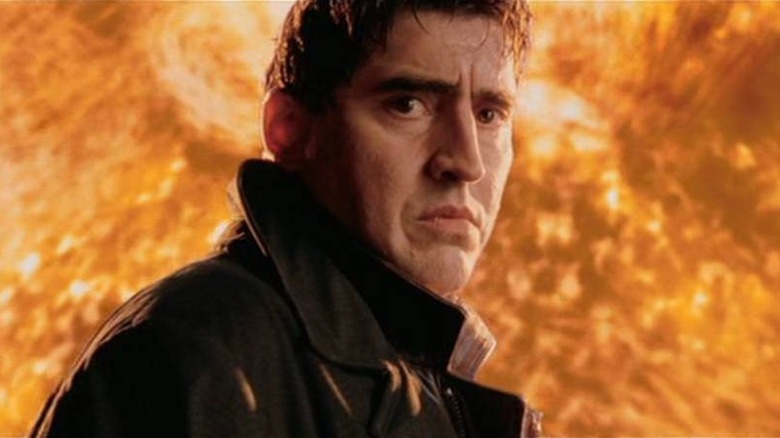 Otto Octavius (Alfred Molina) with a miniature sun behind him in Spider-Man 2