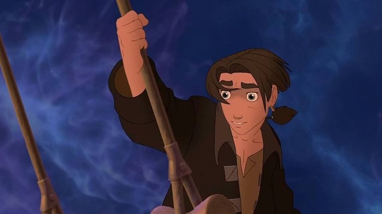 Jim Hawkins (Joseph Gordon-Levitt) looking into space in Treasure Planet