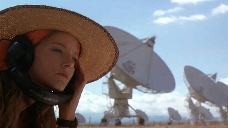 Jodie Foster as Ellie, listening for messages from space in Contact
