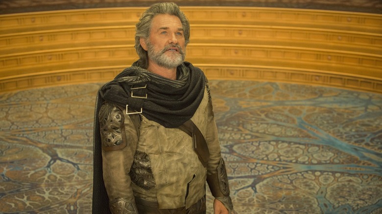 Kurt Russell as Ego, looking up at something in Guardians of the Galaxy Vol. 2