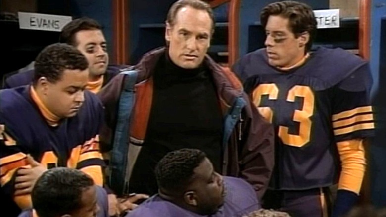 Craig T. Nelson as Hayden Fox stands in the locker room with the Minnesota State University football team on Coach