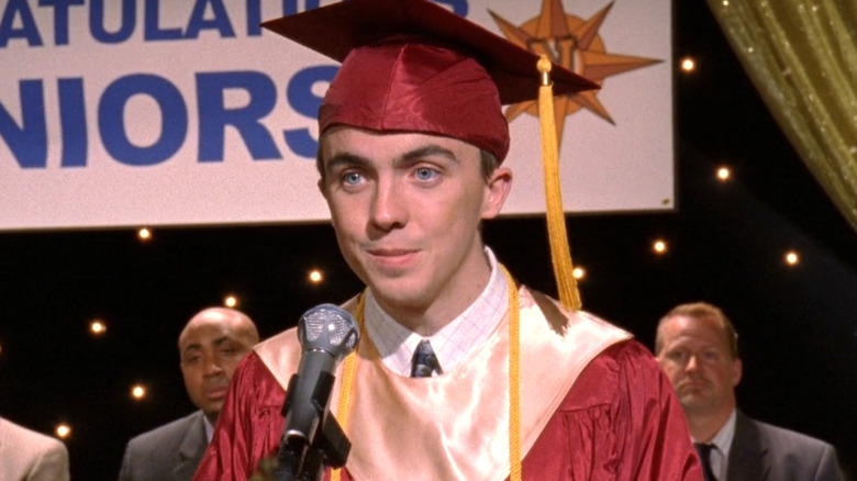 Frankie Muniz as Malcolm Wilkerson in his graduation cap and gown on Malcolm in the Middle