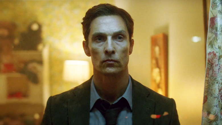 Matthew McConaughey as Detective Rustin Cohle in True Detective.