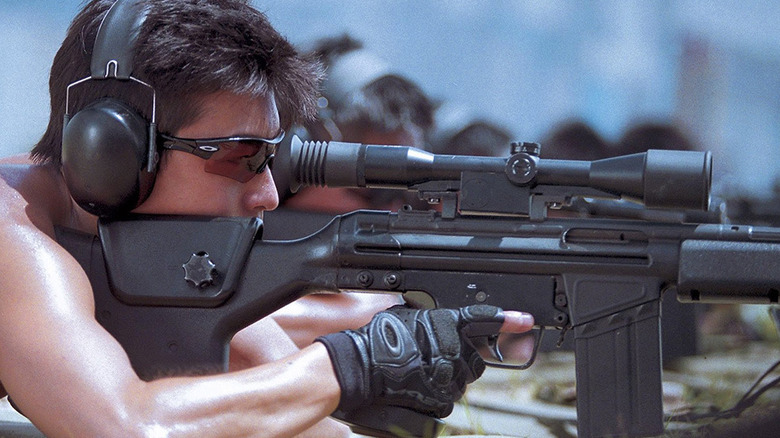 Edison Chen as OJ, practicing sniper skills in The Sniper