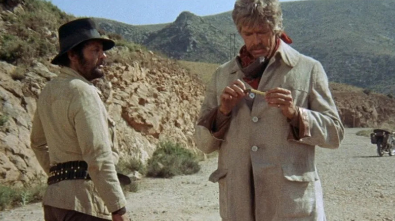 Rod Steiger as Juan and James Coburn as John, about to blow something up in A Fistful of Dynamite