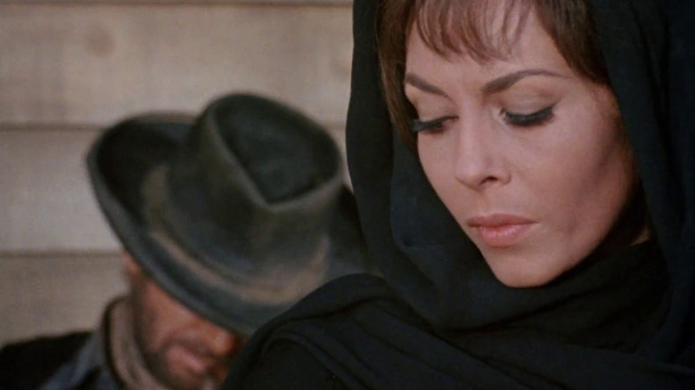 Michelle Mercier as Maria, looking over her shoulder in Cemetery Without Crosses