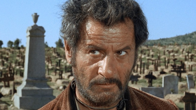 Eli Wallach as Tuco, making a plan in The Good the Bad and the Ugly
